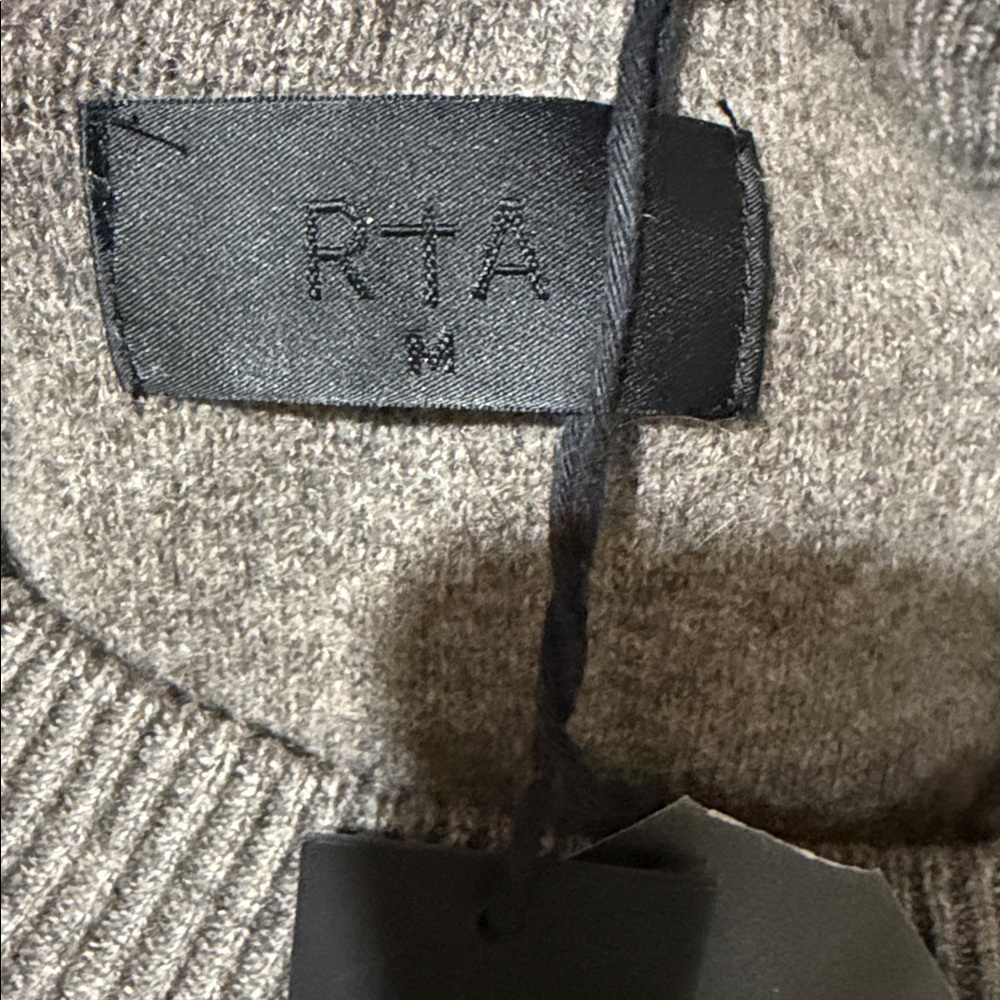 $645 New RTA 100% Cashmere Rocco Sweater in Mocha - Picture 4 of 7